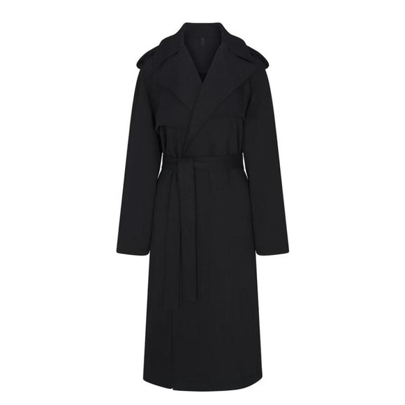 Skims Boyfriend Fleece Trench Coat in Onyx Large - Picture 3 of 5